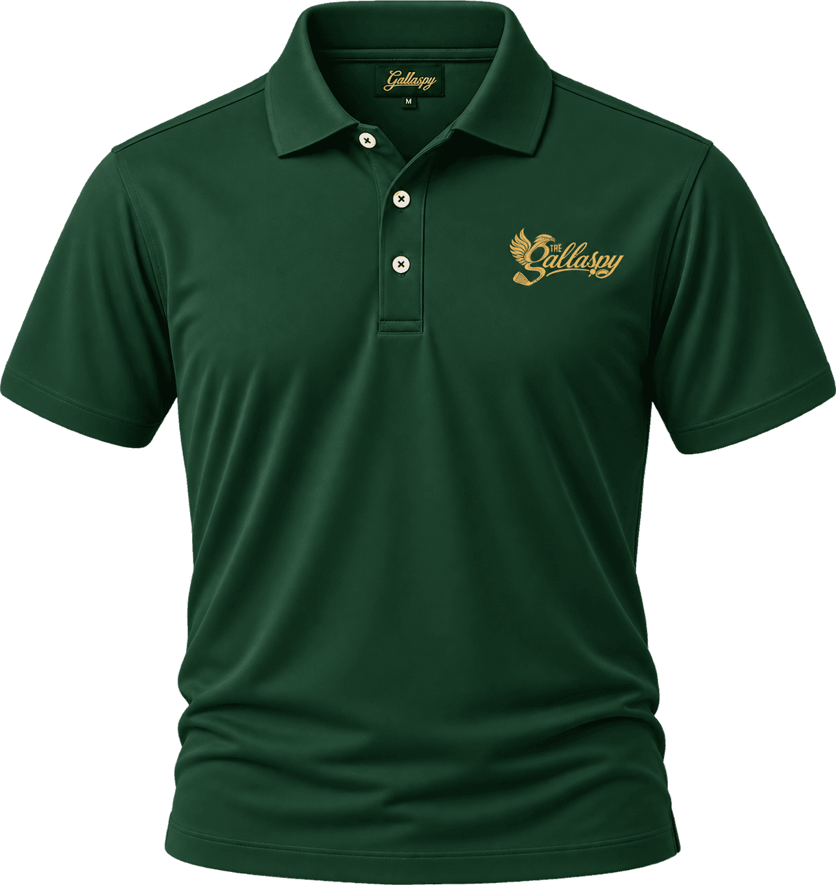 Forest Green Script Performance Polo