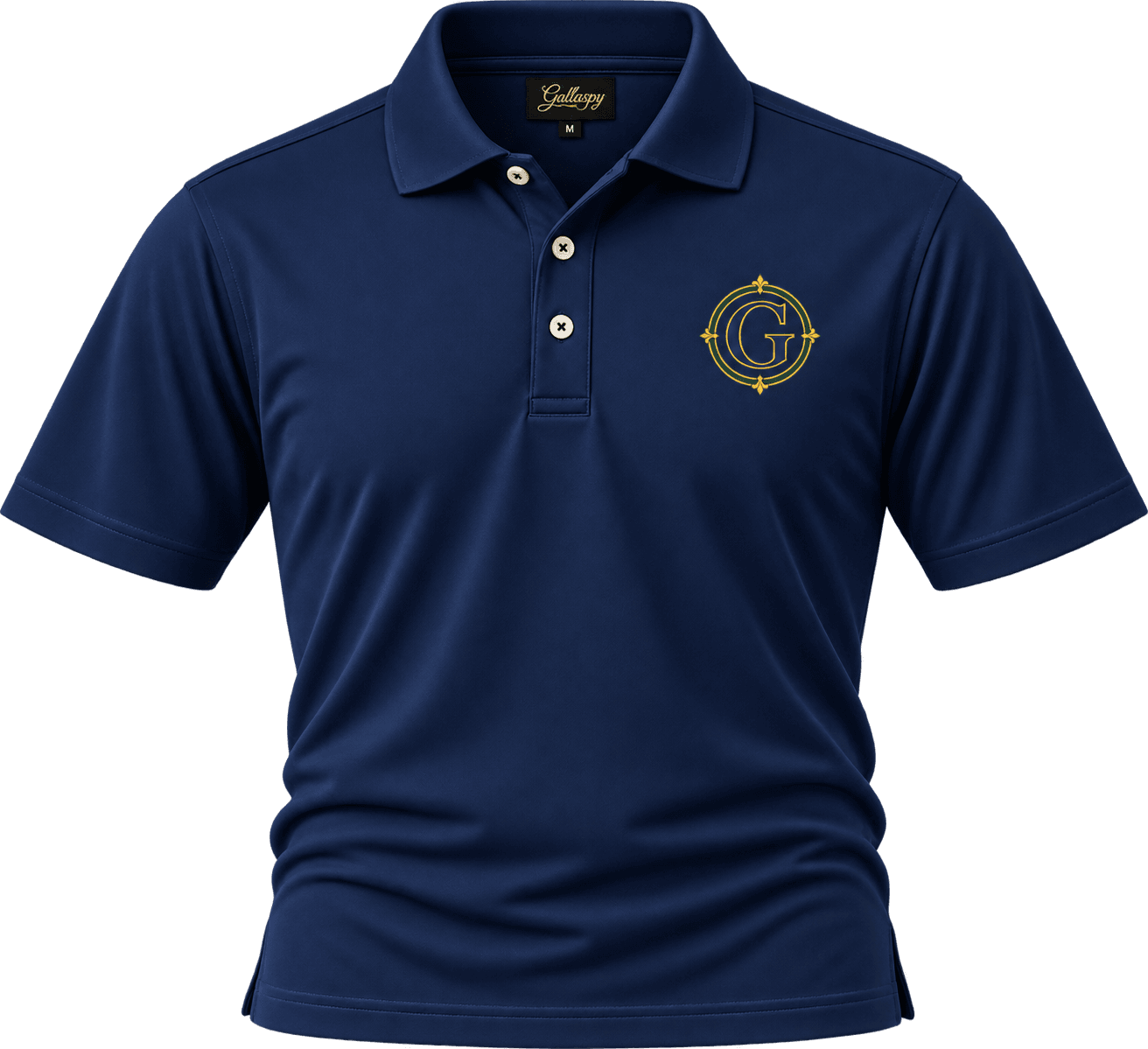 Navy Crest Performance Polo