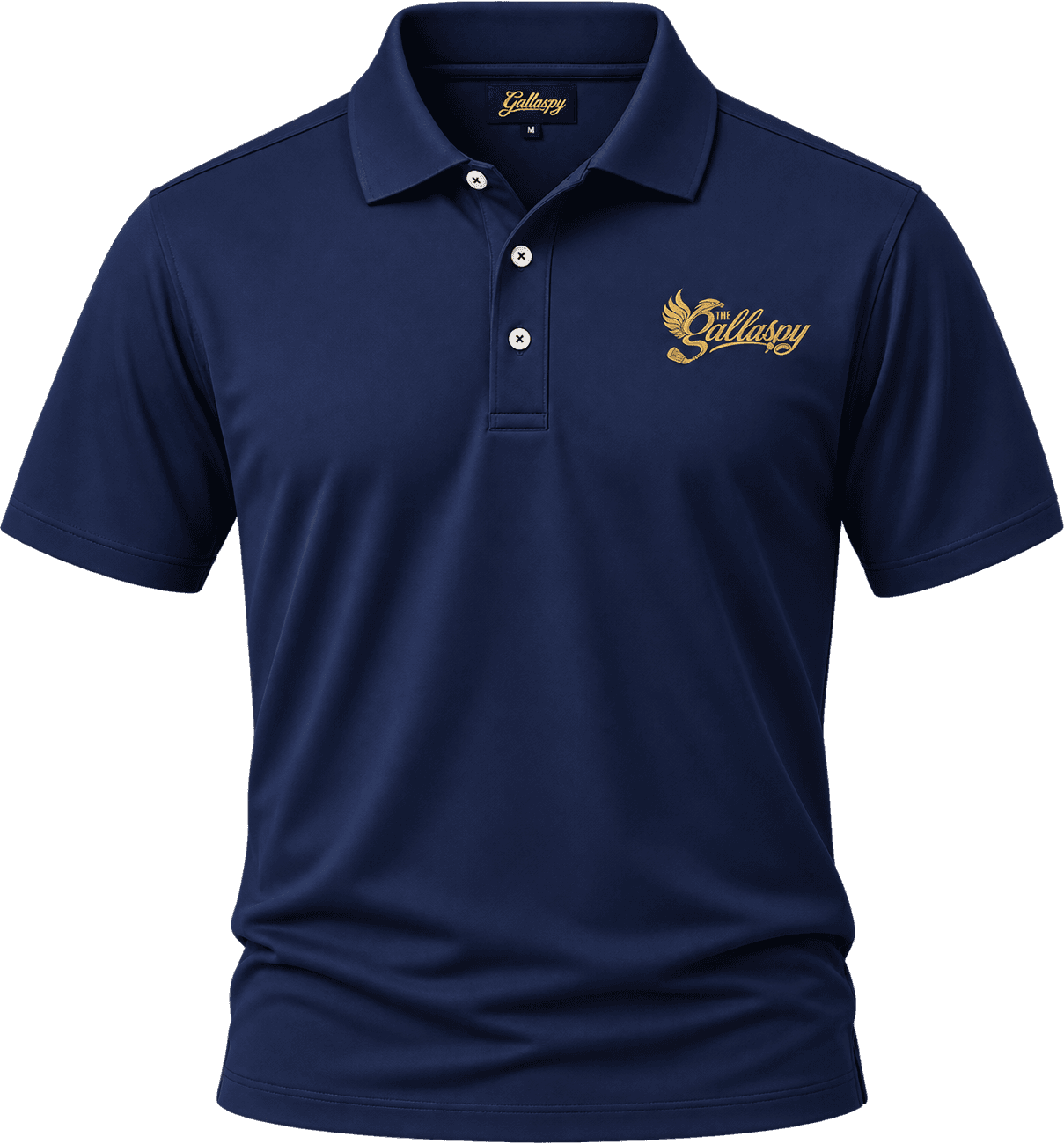Navy Script Performance Polo